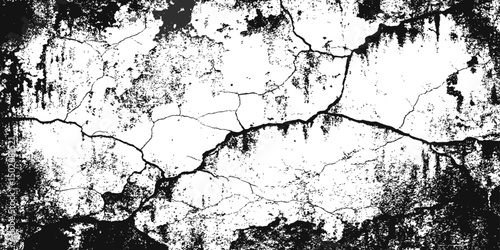 cracked black lines and textured areas, creating an abstract, grunge-like background effect.