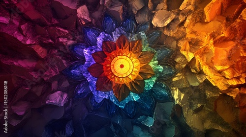 A detailed representation of the Ashok Chakra surrounded by vibrant colors with a whimsical twist