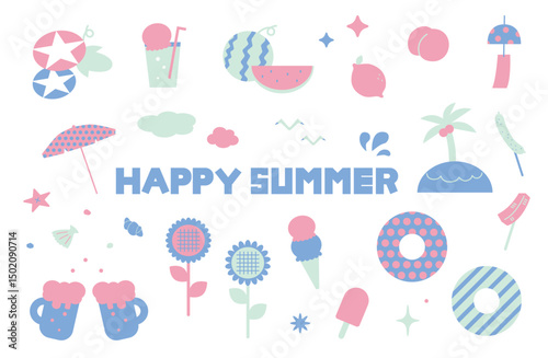 夏のイラスト素材セット