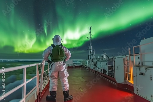 Arctic researcher observes vibrant aurora borealis
