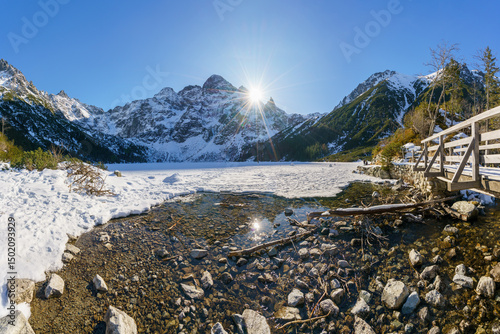 Fototapeta Naklejka Na Ścianę i Meble -  Frozen Sea Eye lake in Tatra mountains. Poland 