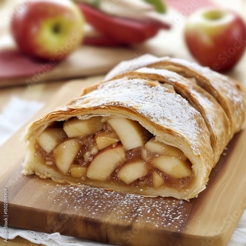 Italian Strudel di Mele apple strudel rich fiber antioxidants and vitamins for a healthy dessert