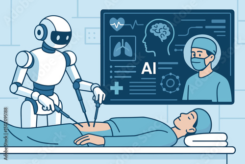 Robotic surgery assisted by AI technology enhances precision during medical procedures