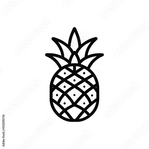 vector pineapple isolated on white background