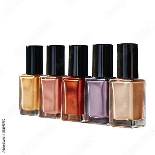 Vibrant Nail Polish Bottle Collection Displaying Diverse Colors for Beauty and Nail Art
