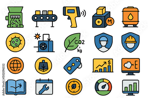 Visual representation of industrial technology and processes in a manufacturing environment