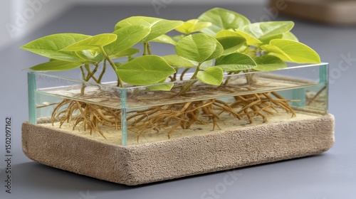 Image showcasing the crucial root plate of a thriving plant, crucial for water and nutrient uptake - dirt architecture root plate