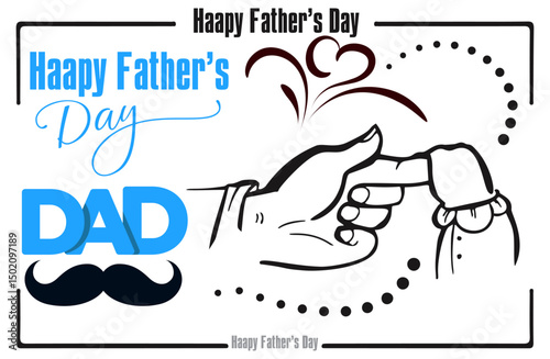 Happy Father's Day Dad with Baby Hand Holding Finger