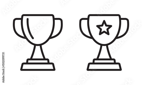 Trophy icons, winner cup icon, victory cup icon.