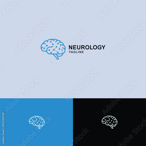 Brain  neurology logo design template