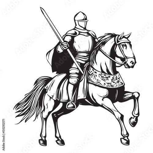 knight on horseback vector image 