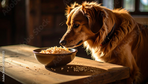 Hund am Tisch photo