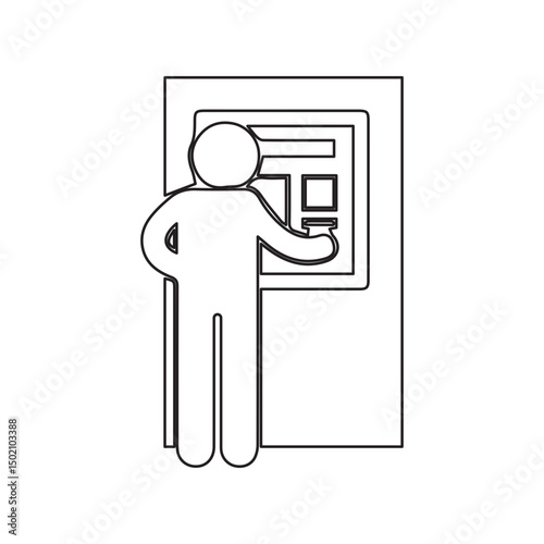 machine atm line icon
