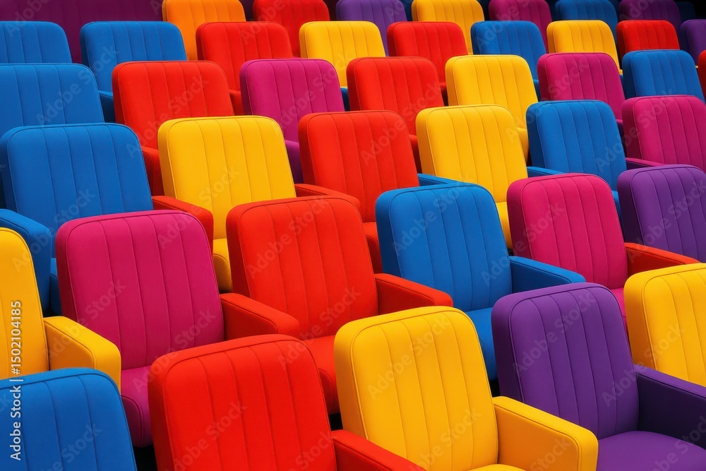Fototapeta premium Colorful seats in a theatre