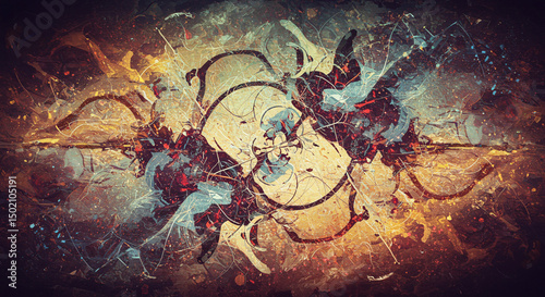 Chaotic abstract cosmos of swirling colors