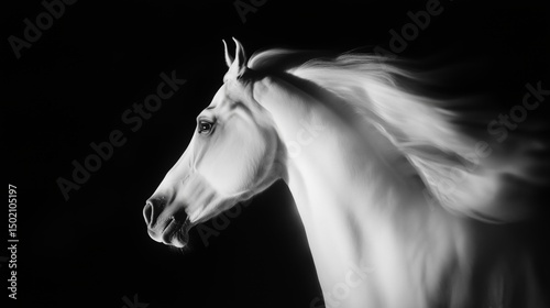 A graceful horse with a long, flowing mane