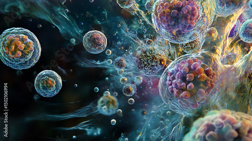 Realistic animation of the coronavirus and human cells.