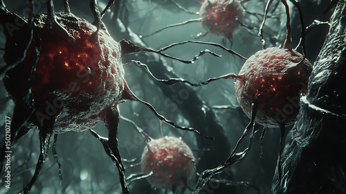 Realistic animation of the coronavirus and human cells.