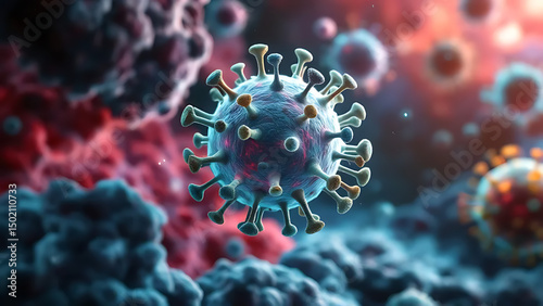 Realistic animation of the coronavirus and human cells.