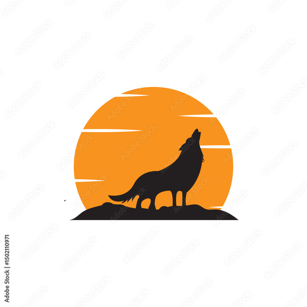 Obraz premium wolf logo and vector