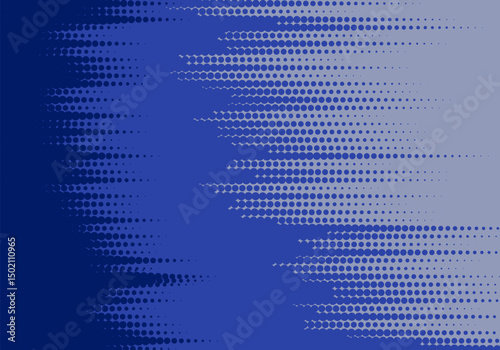 Halftone dots gradient grunge texture background blue and black color pattern.