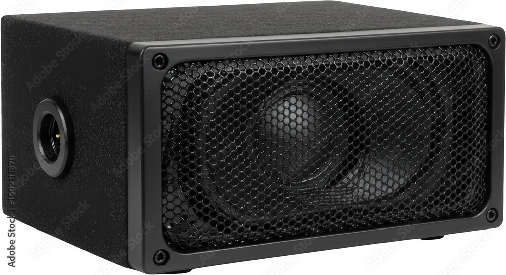 Obraz premium High Quality Compact Black Speaker with Metal Grill Studio Audio Equipment Professional Sound System