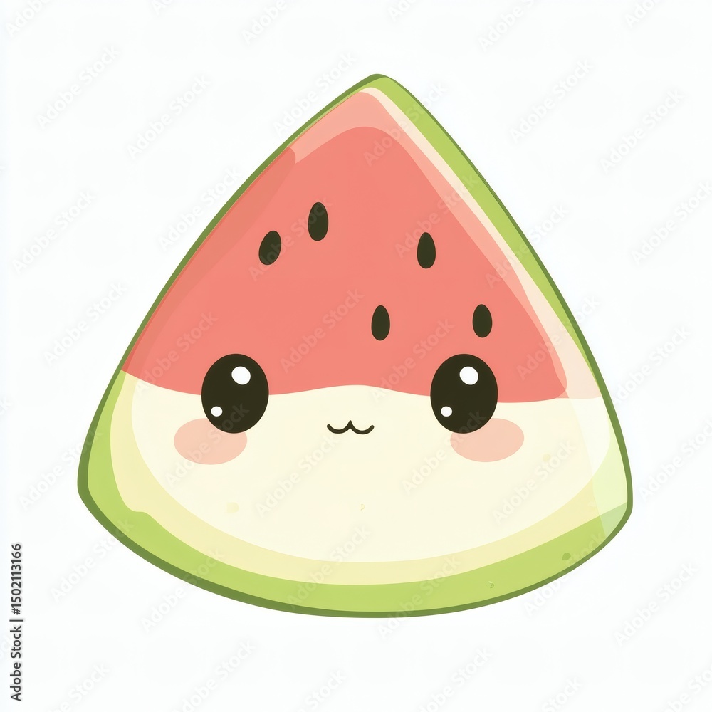 Cute Watermelon Slice Cartoon Illustration. Cute Watermelon Slice Cartoon Illustration.