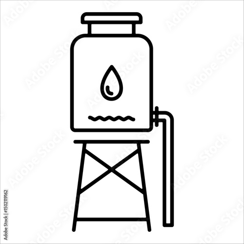 Water Tower  Icon Element For Design