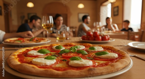 Pizza with Tomato and Mozzarella