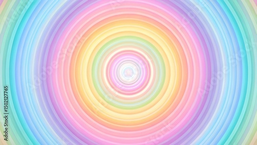 concentric circles with pastel gradient, soft grain overlay, radial symmetry, fluid color transitions