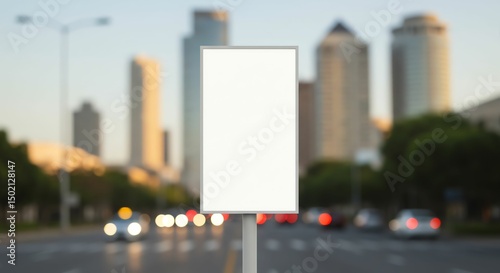 Blank Billboard Cityscape - Urban Advertisement photo