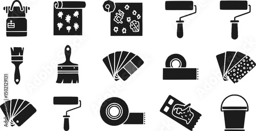 
Home renovation tools icon set 