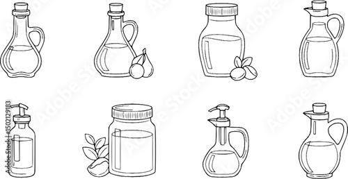 Vinegar icon set. Outline set of vinegar vector icons for web design isolated on white background