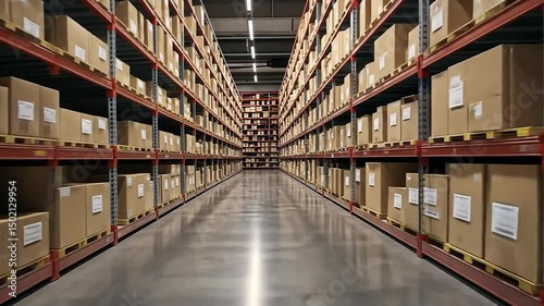 Logistics Marvel: Captivating Warehouse Interior Showcasing Organized Stock Arrangement