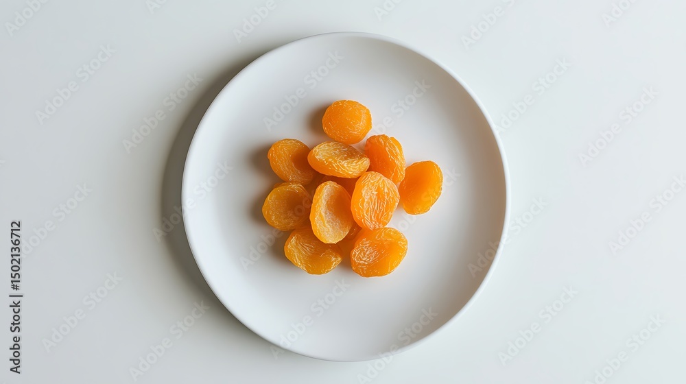Fototapeta premium Dried Apricots on a White Plate