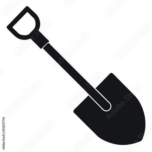 garden shovel vector illustration isolated silhouette icon vector on white background