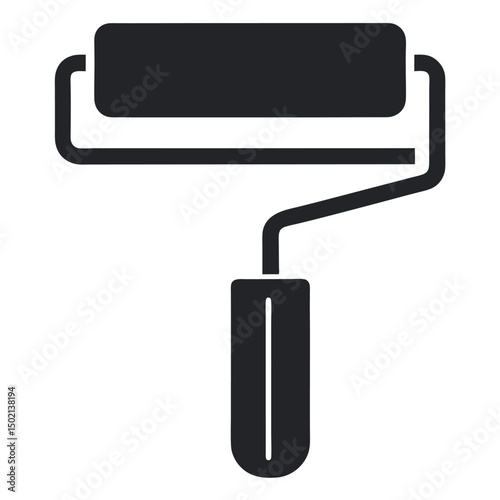 paint roller illustration vector silhouette icon on white background