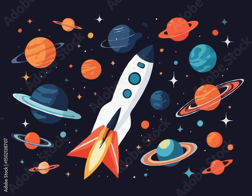 Fototapeta Naklejka Na Ścianę i Meble -  Space Poster stock illustration