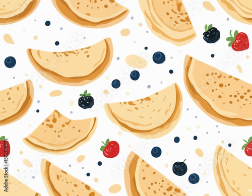 Crêpes volant de près sur un fond blanc