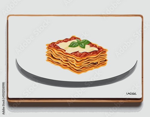 Portion de lasagne sur plaque blanche