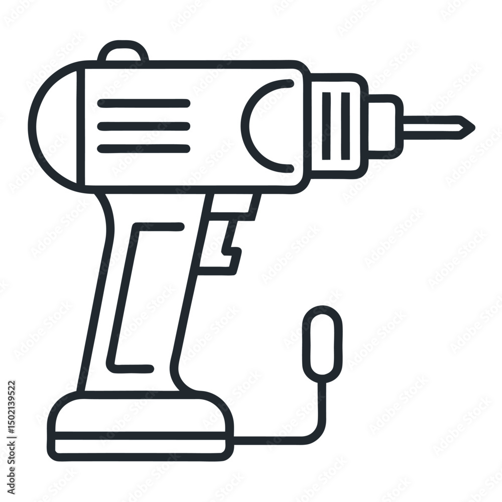 vector illustration of a hand holding a power plug Icon outline icon on white background vector illustration of a hand holding a power plug Icon outline icon on white background