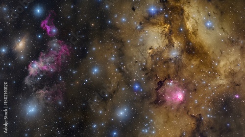 A panoramic view of the northern sky highlighting Ursa Minor and surrounding constellations with a whimsical twist