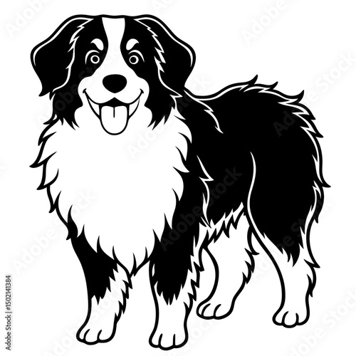 Bernese Mountain Dog Vector on White