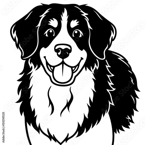 Bernese Mountain Dog Vector on White
