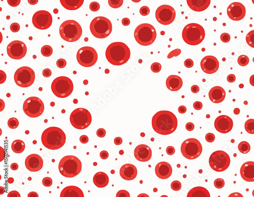 World donor day abstract wallpaper, 3d blood cells flowing in vein isolated on white background. Vector illustration. Medical border frame, hospital banner concept design