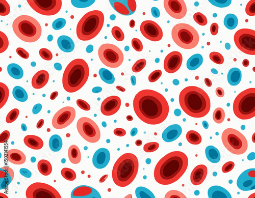 World donor day abstract wallpaper, 3d blood cells flowing in vein isolated on white background. Vector illustration. Medical border frame, hospital banner concept design