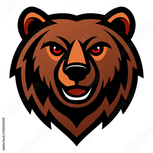 Grizzly bear head mascot logo vector art illustration