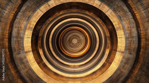 an intricate geometric pattern with concentric circles that culminate in a central spiral