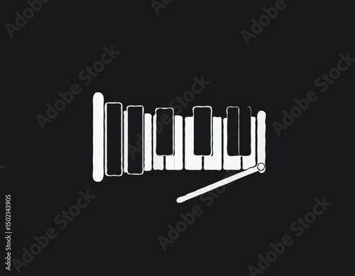 Black and white xylophone