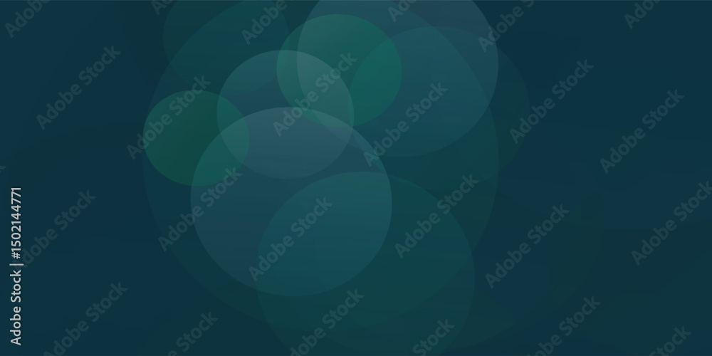 Cool blue green background created in camera with a macro lens with overlapping bokeh circular shapes soft edges light and dark areas with room for copy and text
